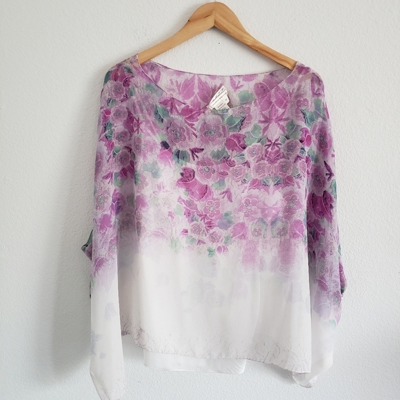 MllP chaffon floral kaftan Style top - Picture 8 of 8